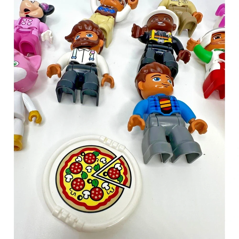 Lego Duplo Disney Zoo Grandpa Driver Dad Chairs Pizza Puppy Cow 14 Pc Set